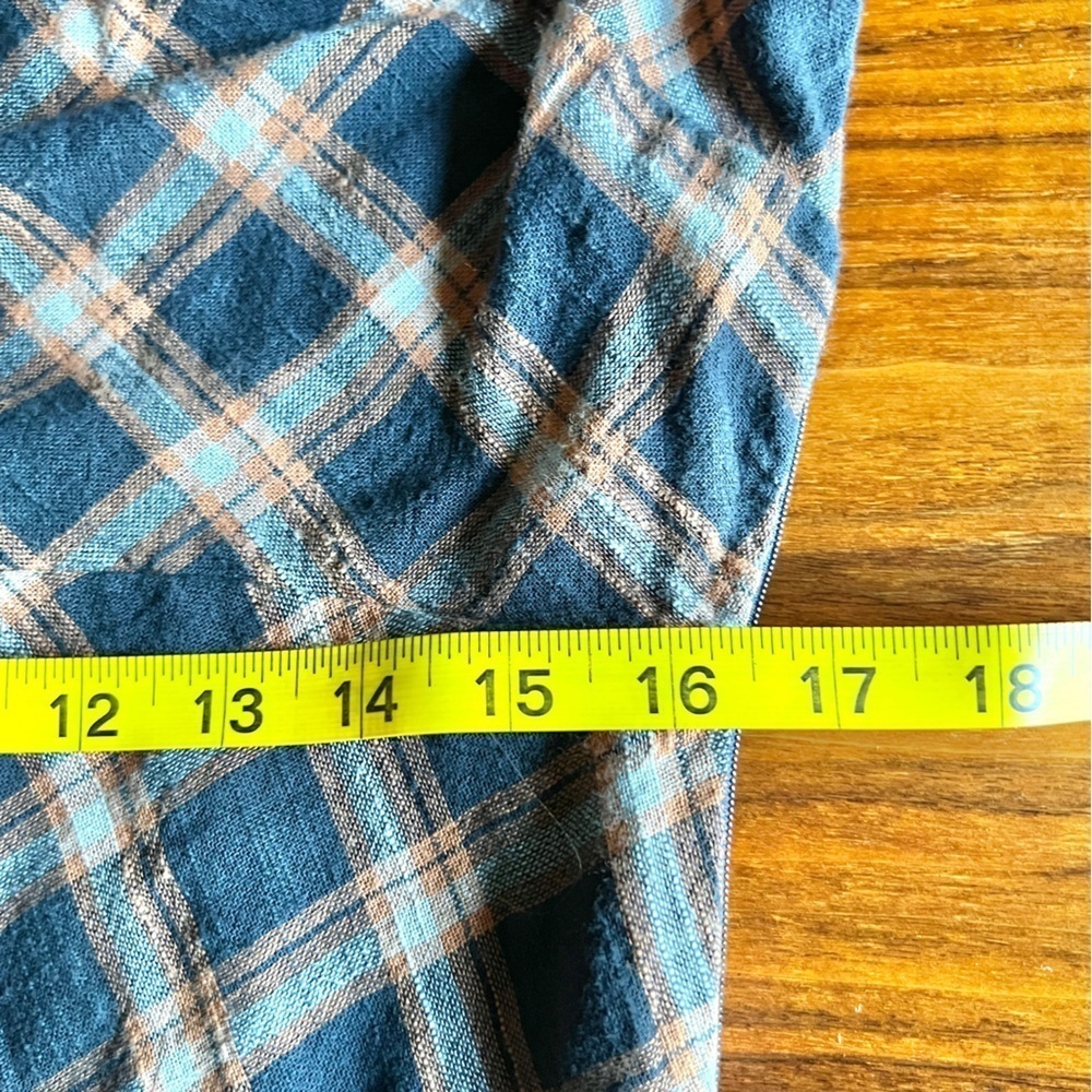 Sundance Town & County Dress Sleeveless Blue Plaid Bias Cut Asymmetrical Size 6 - Picture 13 of 14